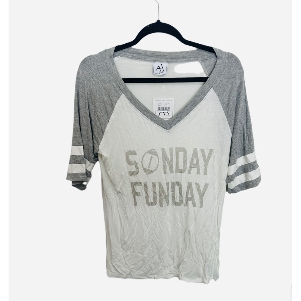 American High Sunday Funday Football Long Sleeve Wrangler VNeck Tee Size M NWT